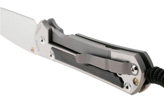 Afbeelding voor Chris Reeve Large Sebenza 31 L31-1620, Satin CPM MagnaCut, Polished Titanium, Bog Oak Inlay zakmes