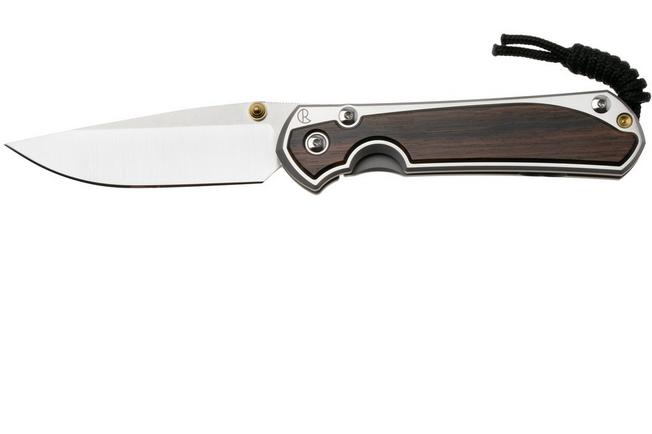 Afbeelding voor Chris Reeve Large Sebenza 31 L31-1636 Drop Point CPM MagnaCut, Polished Titanium, Macassar Ebony Inlay, zakmes