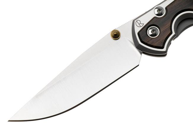 Afbeelding voor Chris Reeve Large Sebenza 31 L31-1636 Drop Point CPM MagnaCut, Polished Titanium, Macassar Ebony Inlay, zakmes