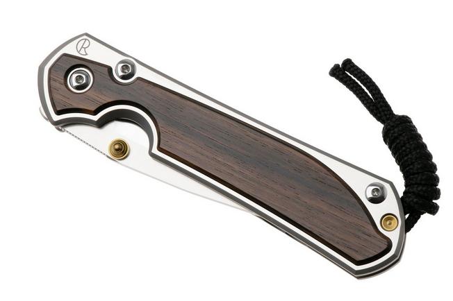 Afbeelding voor Chris Reeve Large Sebenza 31 L31-1636 Drop Point CPM MagnaCut, Polished Titanium, Macassar Ebony Inlay, zakmes