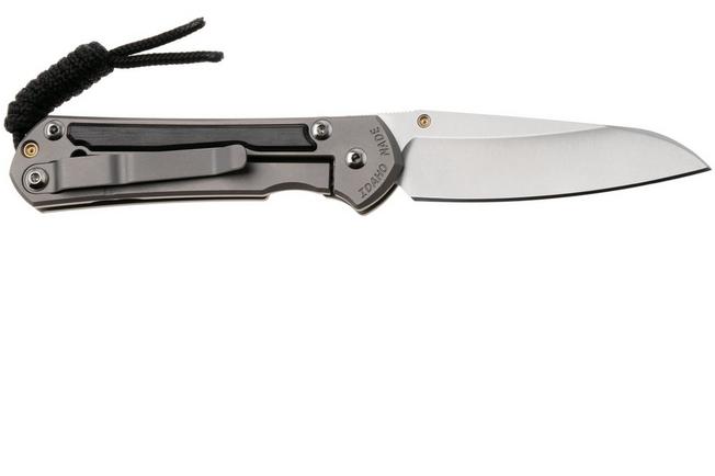 Afbeelding voor Chris Reeve Small Sebenza 31 S31-1124, Stonewashed CPM MagnaCut Insingo, Glassblasted Titanium, Bog Oak Inlay zakmes