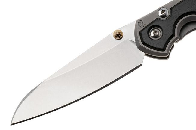 Afbeelding voor Chris Reeve Small Sebenza 31 S31-1124, Stonewashed CPM MagnaCut Insingo, Glassblasted Titanium, Bog Oak Inlay zakmes