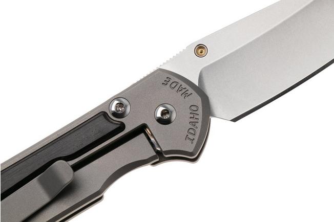 Afbeelding voor Chris Reeve Small Sebenza 31 S31-1124, Stonewashed CPM MagnaCut Insingo, Glassblasted Titanium, Bog Oak Inlay zakmes