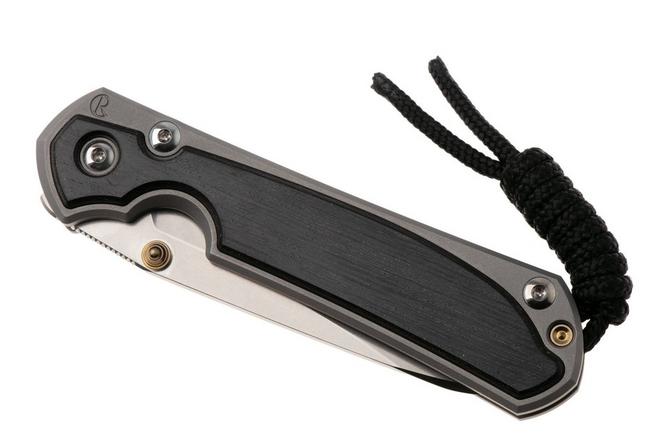 Afbeelding voor Chris Reeve Small Sebenza 31 S31-1124, Stonewashed CPM MagnaCut Insingo, Glassblasted Titanium, Bog Oak Inlay zakmes