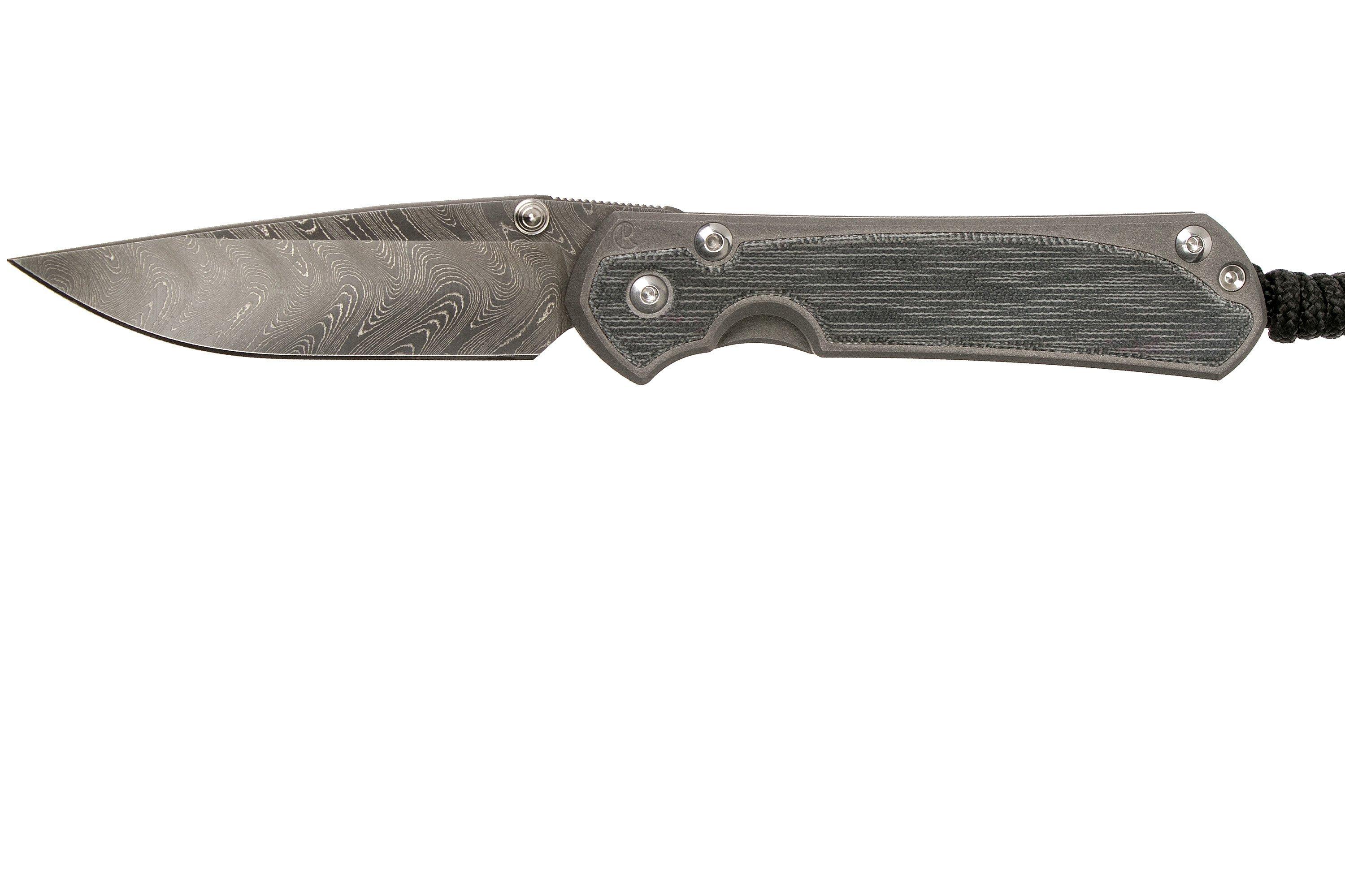 Chris Reeve Sebenza 31 Small Black Micarta inlay Ladder Damascus S31