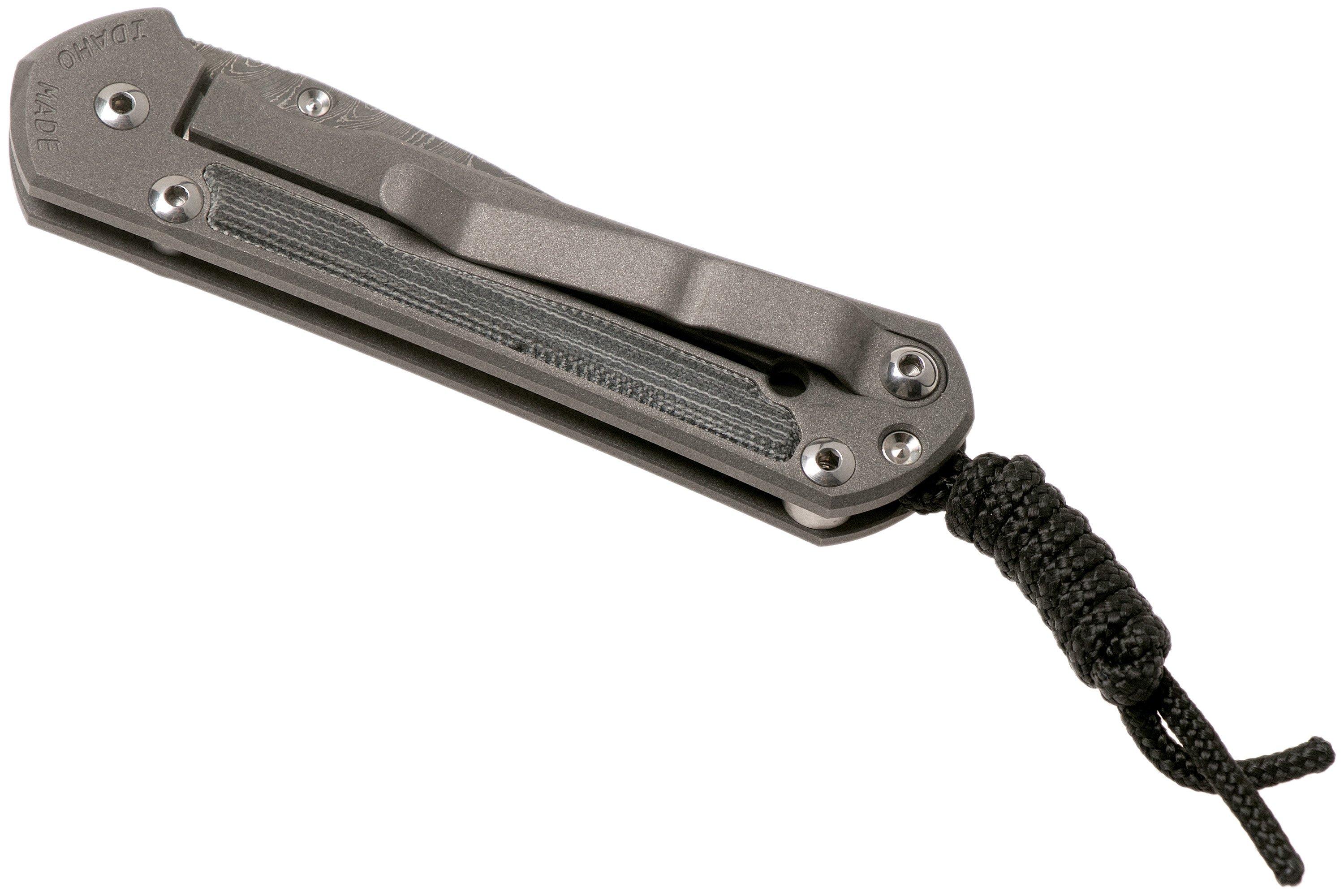 Chris Reeve Sebenza 31 Small Black Micarta inlay Ladder Damascus S31