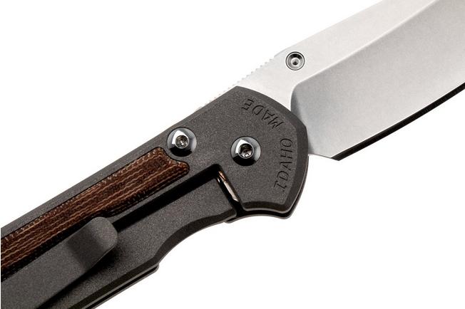 Afbeelding voor Chris Reeve Small Sebenza 31, S31-1222, Stonewashed CPM MagnaCut Insingo, Sand Blasted Titanium, Natural Canvas Micarta Inlay, zakmes