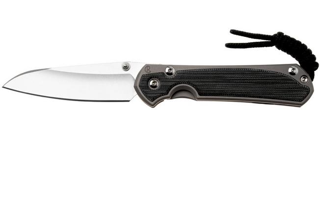 Afbeelding voor Chris Reeve Small Sebenza 31, S31-1224, Stonewashed CPM MagnaCut Insingo, Glass Blasted Titanium, Black Canvas Micarta Inlay, zakmes