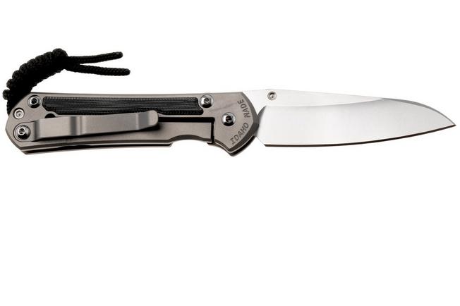 Afbeelding voor Chris Reeve Small Sebenza 31, S31-1224, Stonewashed CPM MagnaCut Insingo, Glass Blasted Titanium, Black Canvas Micarta Inlay, zakmes