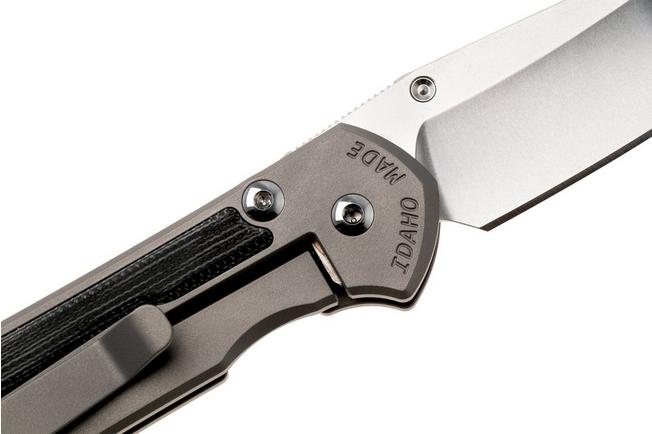 Afbeelding voor Chris Reeve Small Sebenza 31, S31-1224, Stonewashed CPM MagnaCut Insingo, Glass Blasted Titanium, Black Canvas Micarta Inlay, zakmes