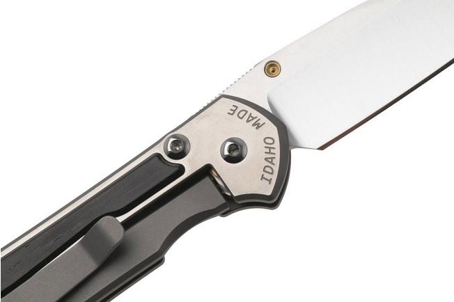 Afbeelding voor Chris Reeve Small Sebenza 31 S31-1620, Satin CPM MagnaCut, Polished Titanium, Bog Oak Inlay zakmes