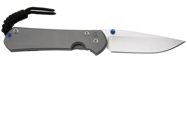 Afbeelding voor Chris Reeve Small Sebenza 31 S31-1645, Stonewashed MagnaCut Droppoint, Plain Glass Blasted Titanium, linkshandig zakmes