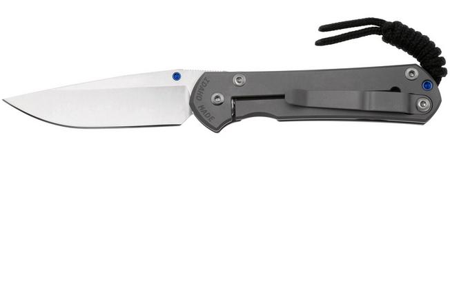 Afbeelding voor Chris Reeve Small Sebenza 31 S31-1645, Stonewashed MagnaCut Droppoint, Plain Glass Blasted Titanium, linkshandig zakmes