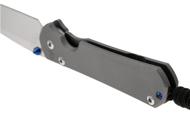 Afbeelding voor Chris Reeve Small Sebenza 31 S31-1645, Stonewashed MagnaCut Droppoint, Plain Glass Blasted Titanium, linkshandig zakmes
