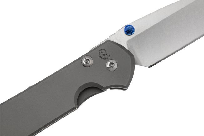 Afbeelding voor Chris Reeve Small Sebenza 31 S31-1645, Stonewashed MagnaCut Droppoint, Plain Glass Blasted Titanium, linkshandig zakmes