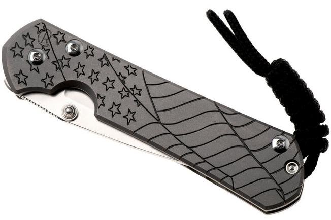 Afbeelding voor Chris Reeve Small Sebenza 31, S31-1690, CGG Forever Flag, Stonewashed CPM MagnaCut, Glass Blasted Titanium, zakmes