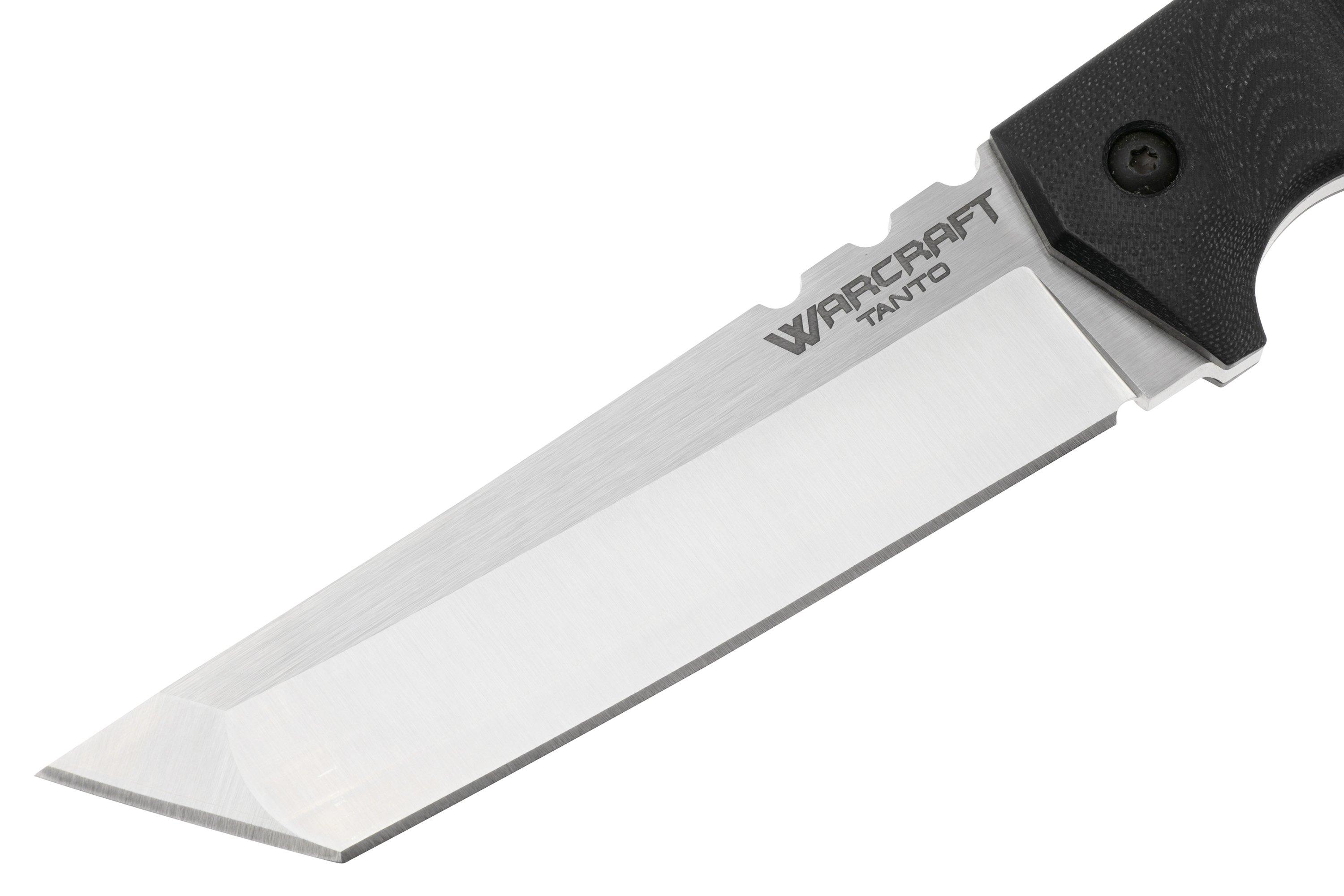 Cold Steel Warcraft Tanto 13U, Satin San Mai, Black G10 fixed knife ...