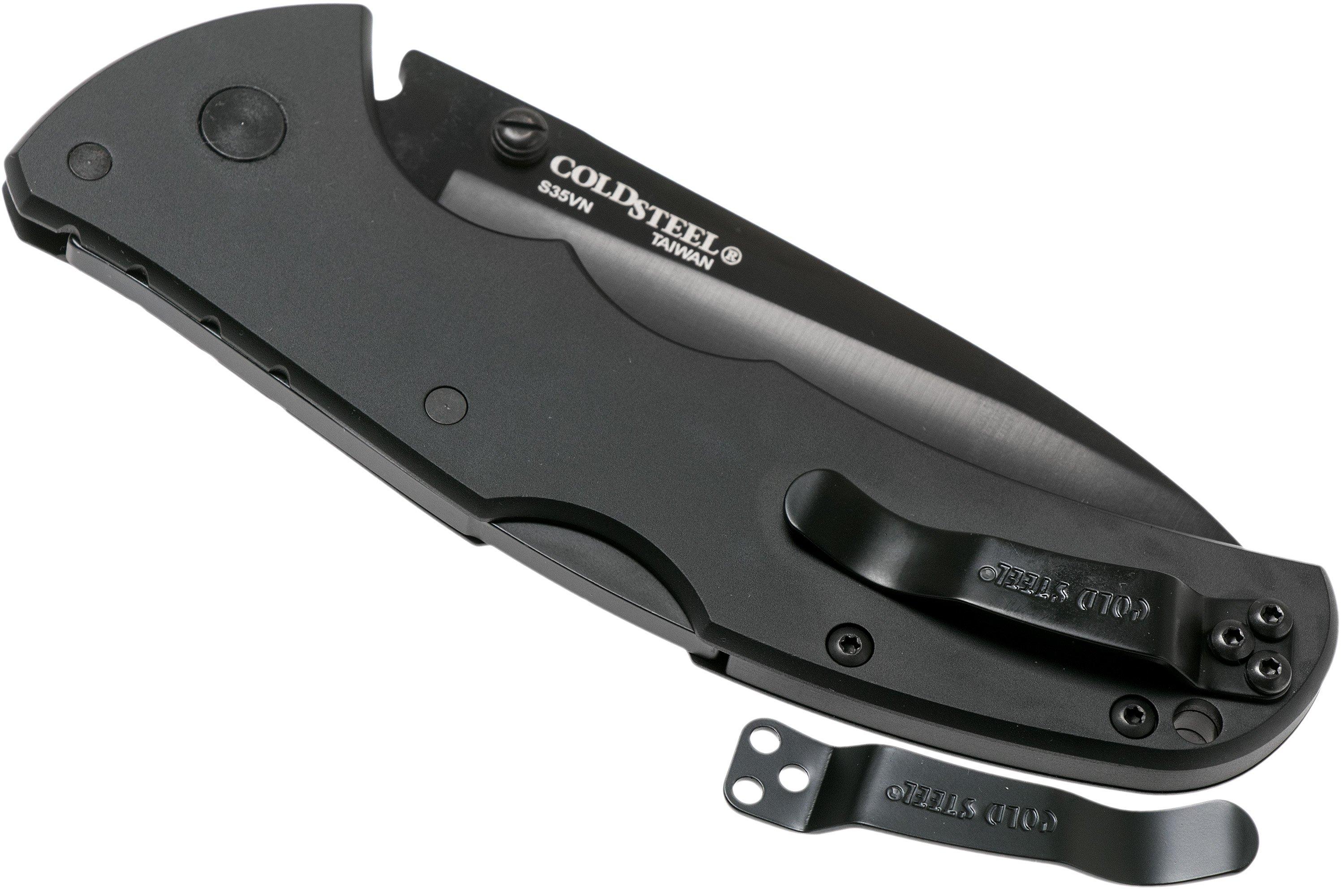 Cold Steel Code 4 Spear Point 58PAS Black/Black CPM S35VN plain edge ...