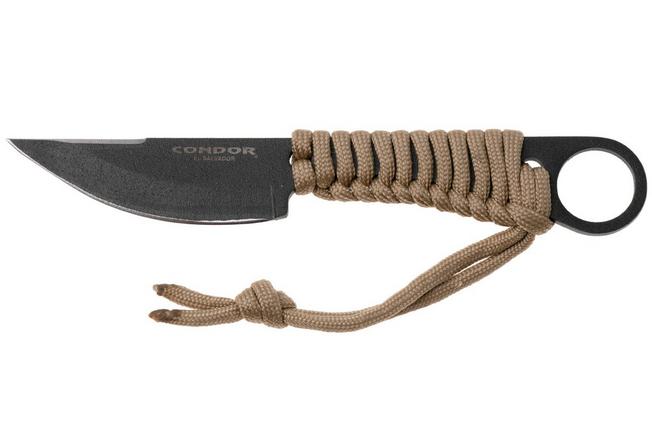 Bild für Condor Kickback Knife CTK1802-2.75HC Powder Coated 1075, Tan Paracord Wrap, Neck Knife