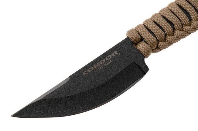 Bild für Condor Kickback Knife CTK1802-2.75HC Powder Coated 1075, Tan Paracord Wrap, Neck Knife