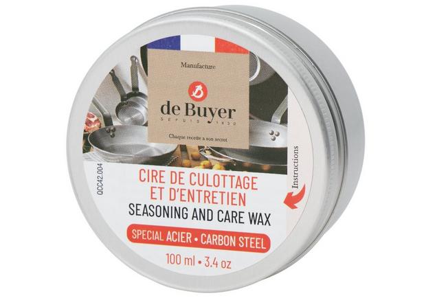 Afbeelding voor de Buyer Seasoning and Maintenance Wax 4204.01 onderhoudsmiddel voor pannen, 100 ml