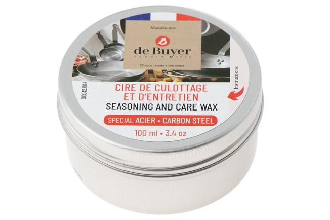 Afbeelding voor de Buyer Seasoning and Maintenance Wax 4204.01 onderhoudsmiddel voor pannen, 100 ml