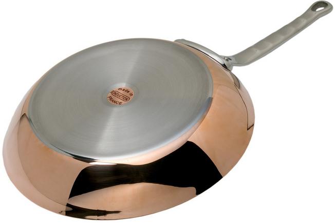 B`Chef padella sauté in rame e acciaio 28 cm con coperchio