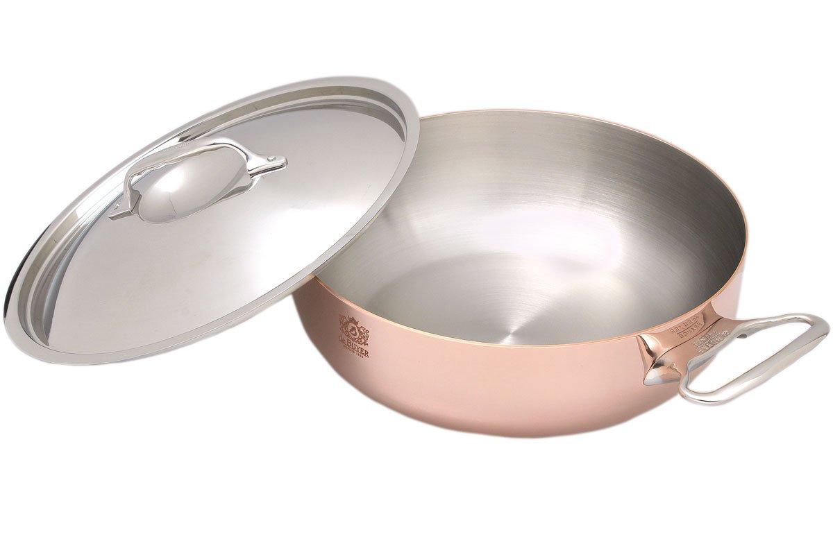 de Buyer Prima Matera copper sauté pan 28 cm stainless steel lid 6232.