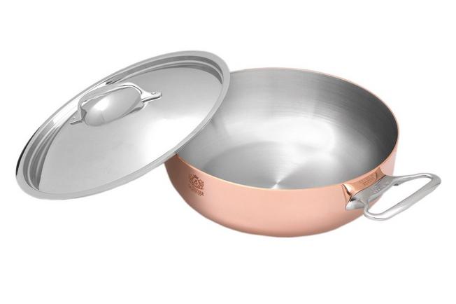 de Buyer Prima Matera padella sauté in rame 28 cm con coperchio in acciaio  inox 6232.28