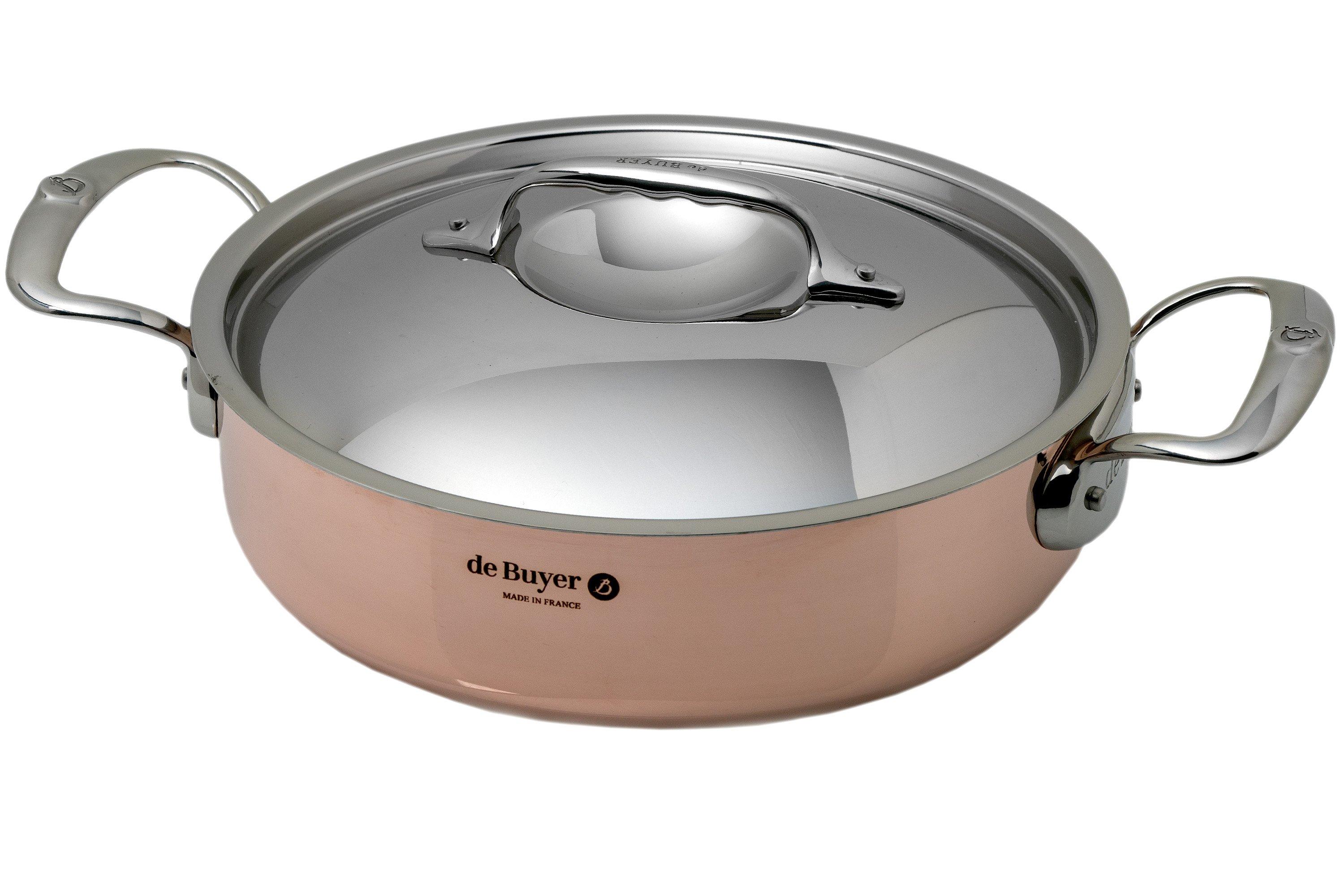 de Buyer Matera koperen sauteerpan 24 cm met RVS deksel DEB6241.24 | Voordelig bij knivesandtools.be