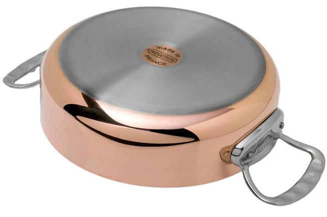 de Buyer Prima Matera copper sauté pan 24 cm stainless steel lid 