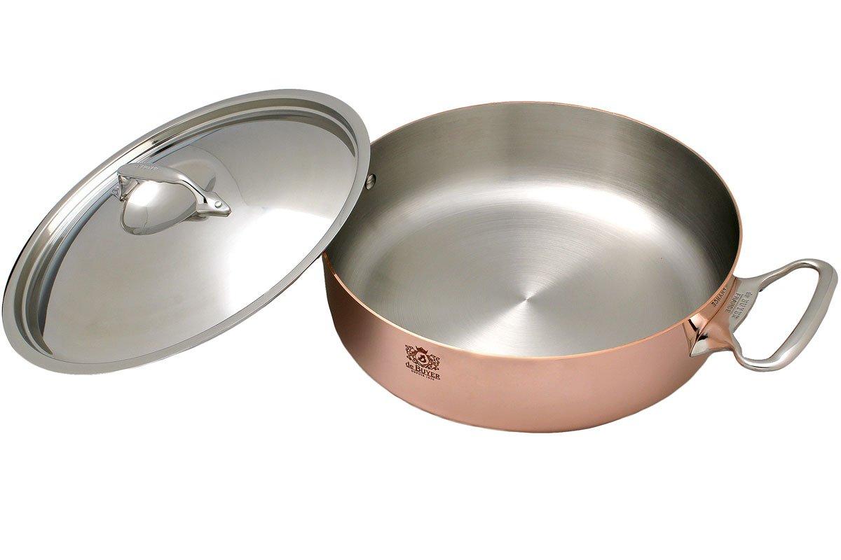 de Buyer Prima Matera copper sauté pan 28 cm stainless steel lid 6241.