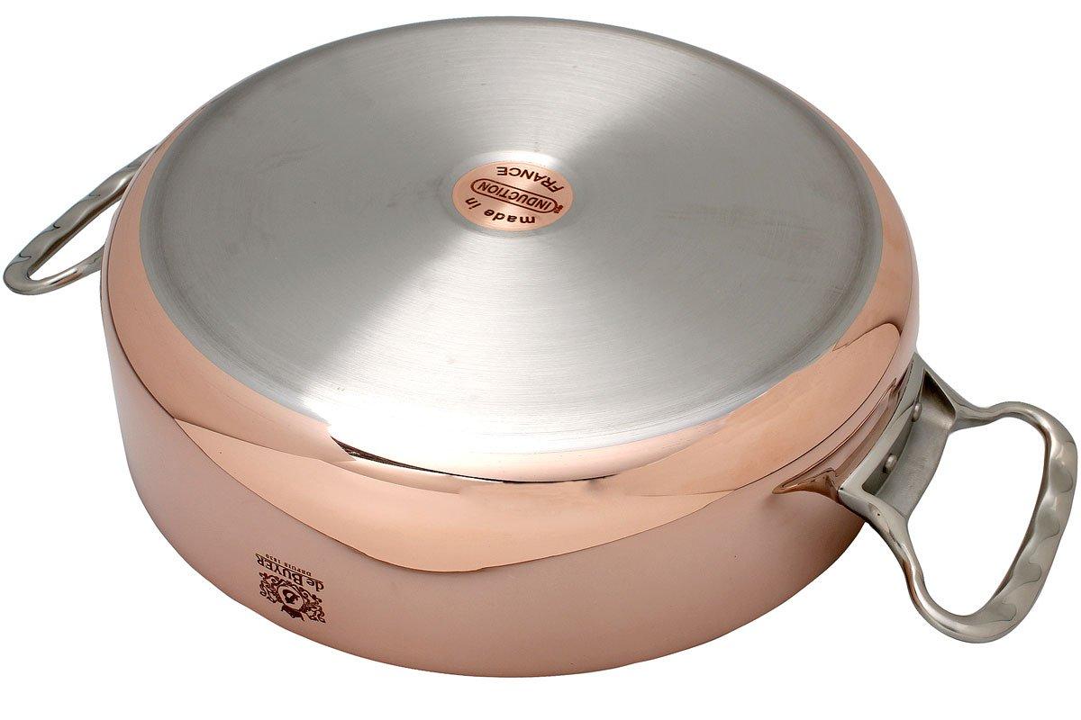 de Buyer Prima Matera copper sauté pan 28 cm stainless steel lid 6241.