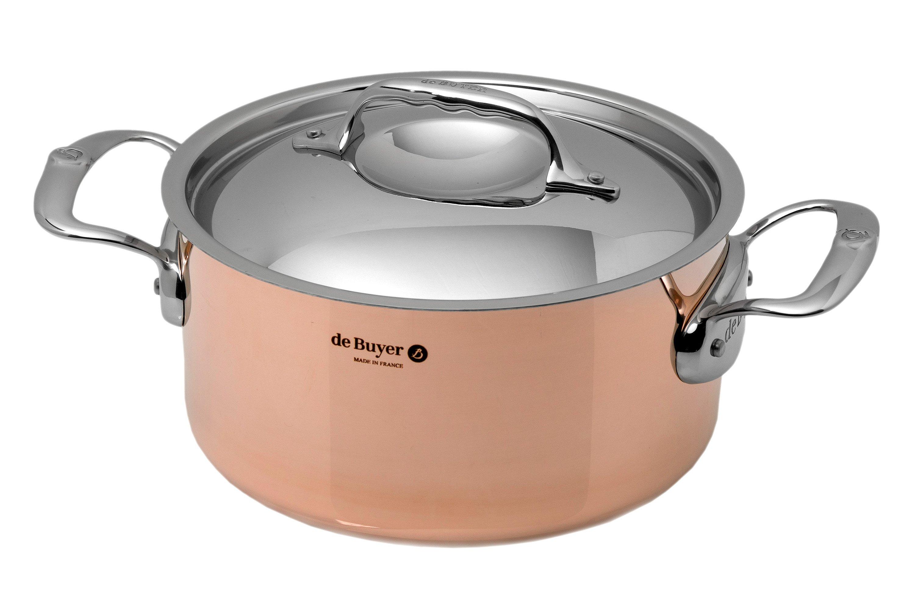 de Buyer Prima Matera copper roasting pan 20 cm stainless lid 6242.20