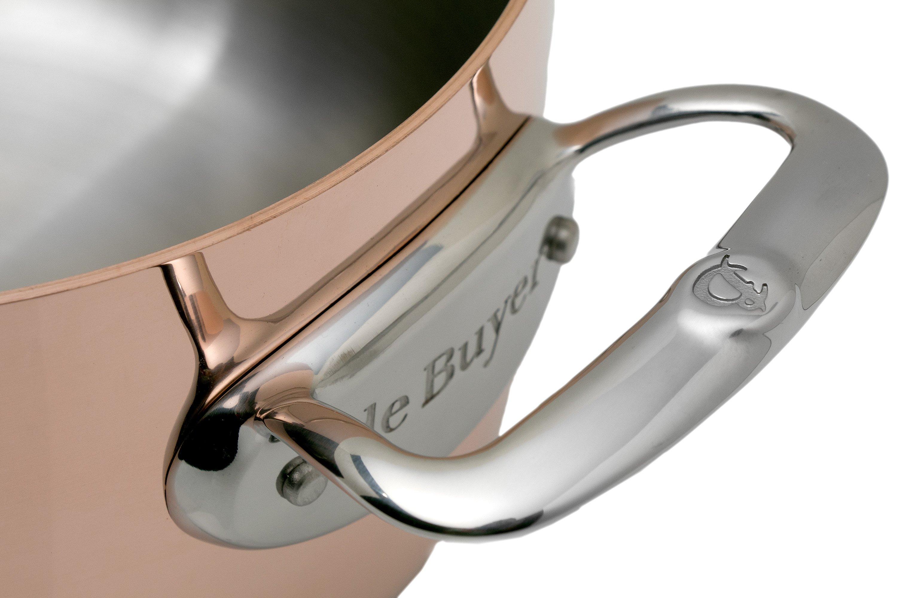 De Buyer Pentola Alta In Acciaio Inox Con Coperchio - 24 Cm - Adatta A Induzione - Manici Saldati - Cottura Professionale