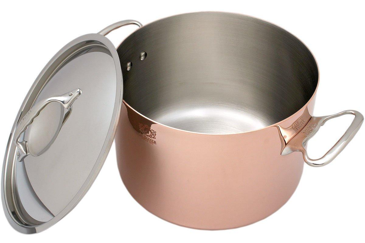 de Buyer Prima Matera Kupfer hoher Kochtopf 24 cm mit Edelstahl