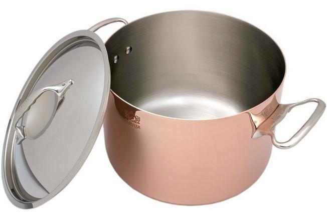 de Buyer Prima Matera pentola per arrosto in rame 24 cm con coperchio in acciaio  inox 6243.24