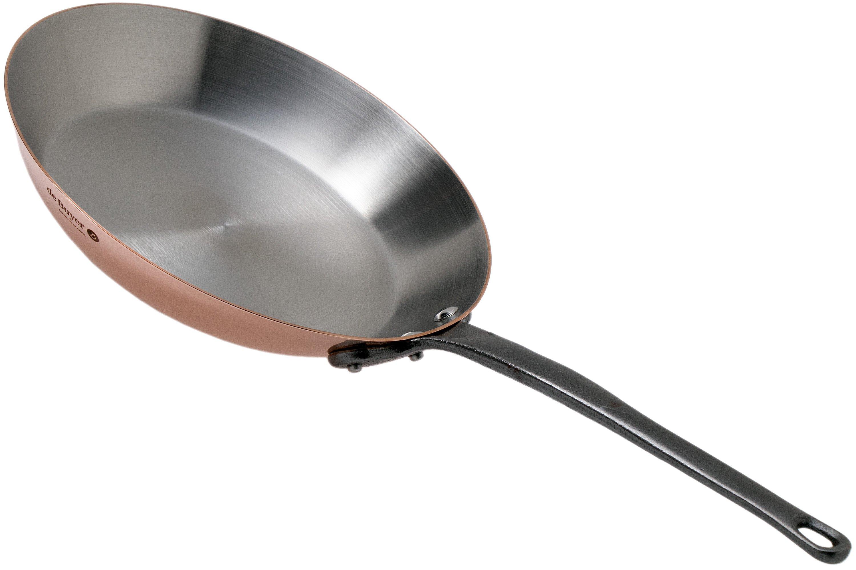 De Buyer Bratpfanne Aus Kupfer & Edelstahl - 28 Cm, Mit Messinggriff, Made In France, Für Alle Herde Außer Induktion