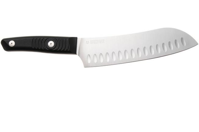 Afbeelding voor Due Cigni Coquus Home 2C2103G10 zwart G10, santoku met kuiltjes, 18 cm