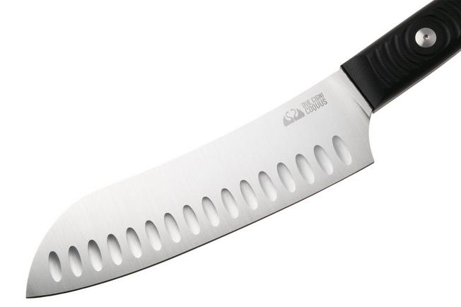 Afbeelding voor Due Cigni Coquus Home 2C2103G10 zwart G10, santoku met kuiltjes, 18 cm
