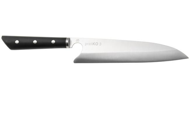 Afbeelding voor Due Cigni pratiKO 3, 2C-3002 Sandvik 12C27, Black G10, gyuto koksmes, 22 cm