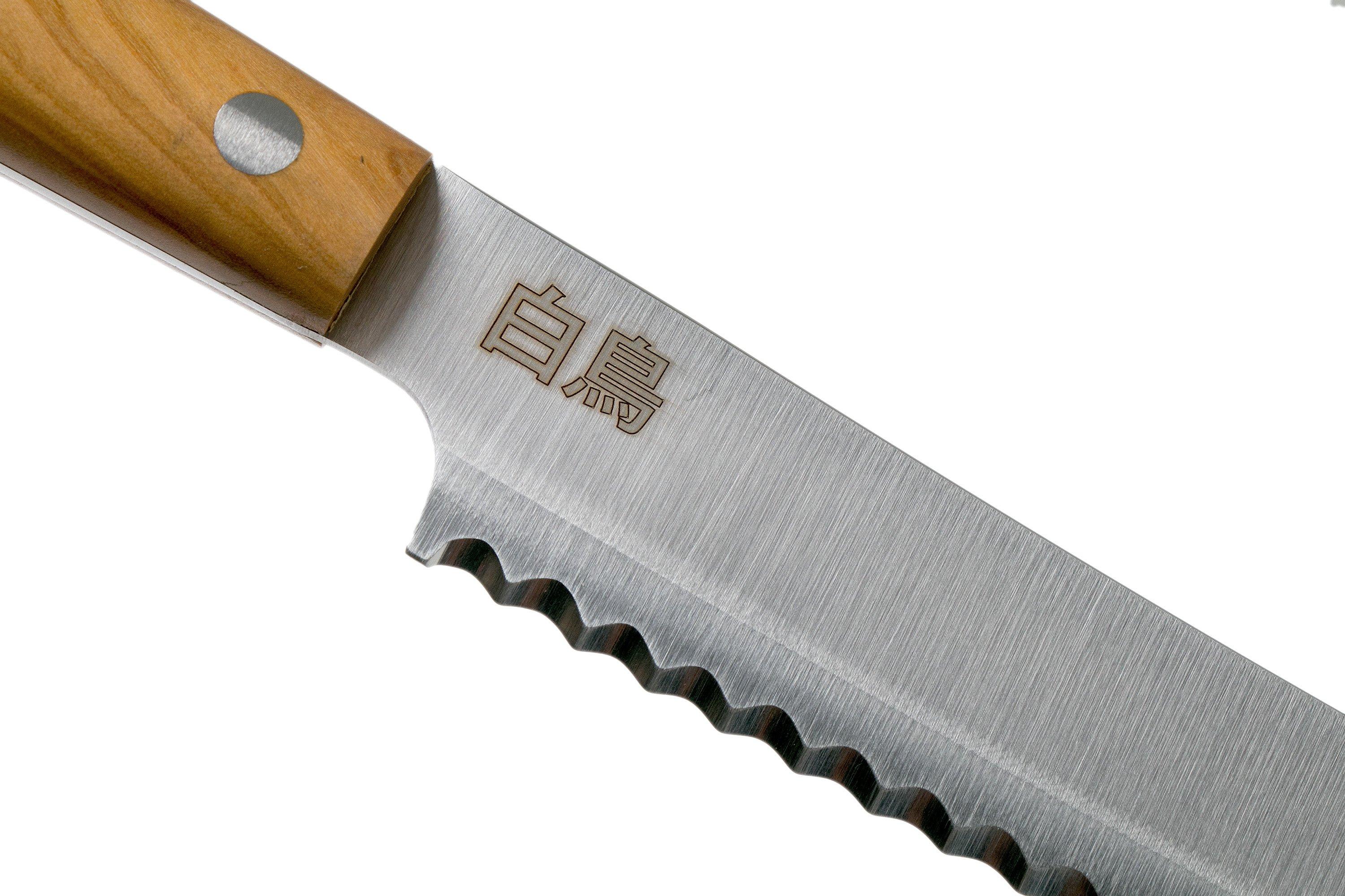 Due Cigni Hakucho pankiri/ bread knife 21 cm, olive wood