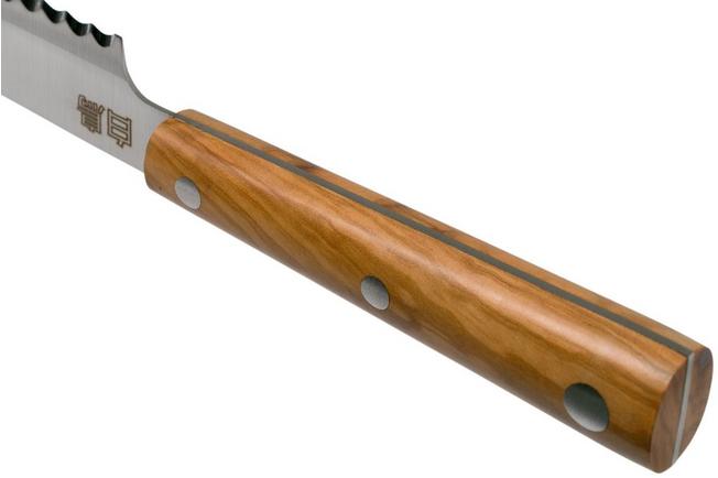 Due Cigni Hakucho pankiri/coltello da pane 21 cm, legno d'ulivo