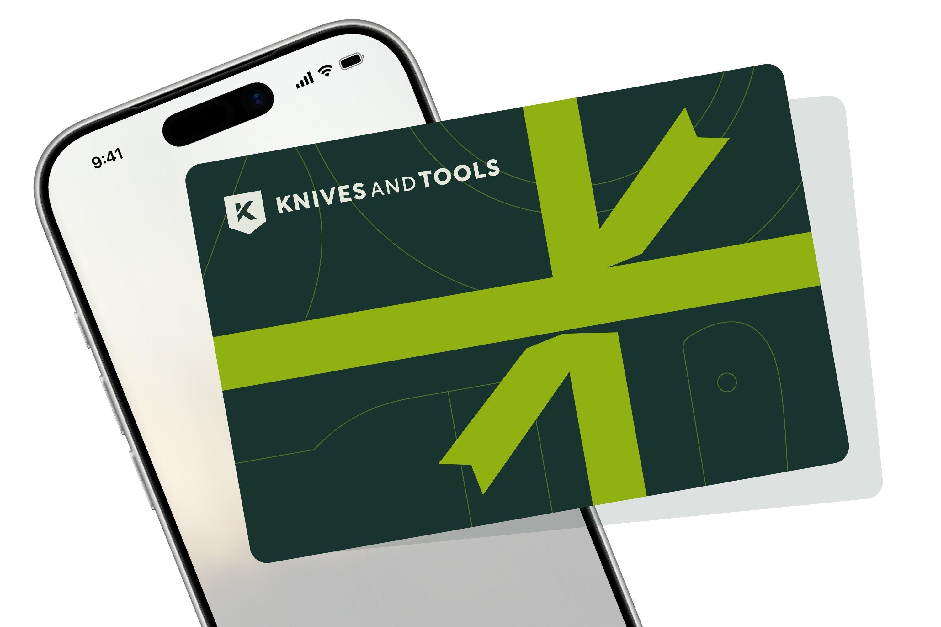 Digitale cadeaubon met afbeelding van een iPhone op de achtergrond