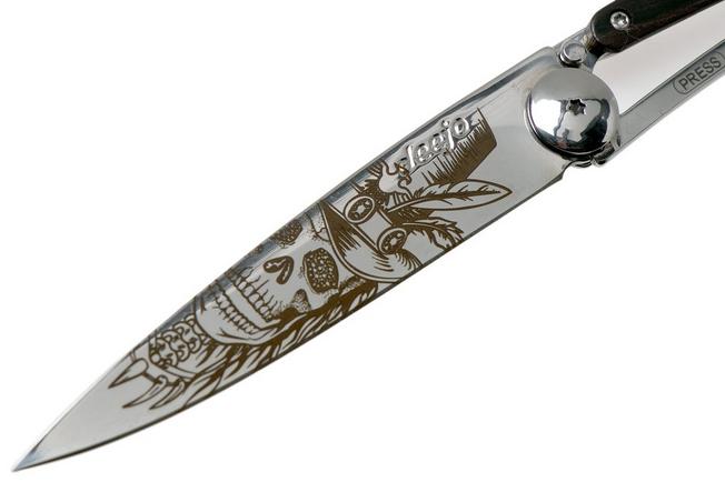 Imagen para Deejo Tattoo 37g, Mirror Ebony, Dandy Skull 1AB000103 navaja