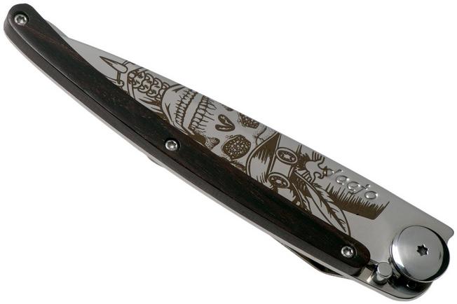 Imagen para Deejo Tattoo 37g, Mirror Ebony, Dandy Skull 1AB000103 navaja