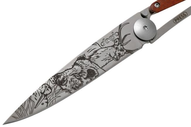 Imagen para Deejo Tattoo 37g, madera Coral, Hunting Scene 1CB000068 navaja
