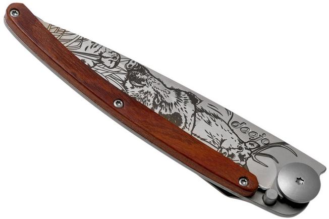 Imagen para Deejo Tattoo 37g, madera Coral, Hunting Scene 1CB000068 navaja