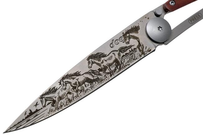 Bild für Deejo Tattoo 37 g, Korallenholz, Wildpferde Taschenmesser 1CB000071