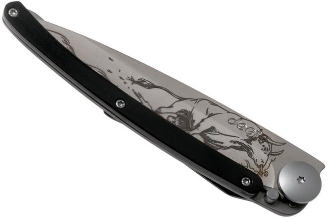 Imagen para Deejo Tattoo 37g, Ebony Wood, Bull, 1CB000072 navaja